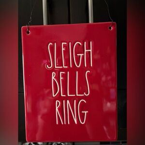 Rae Dunn Red Sleigh Bells Ring Sign